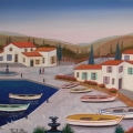 Harbor in Catalogna - Image Size : 13x16 Inches